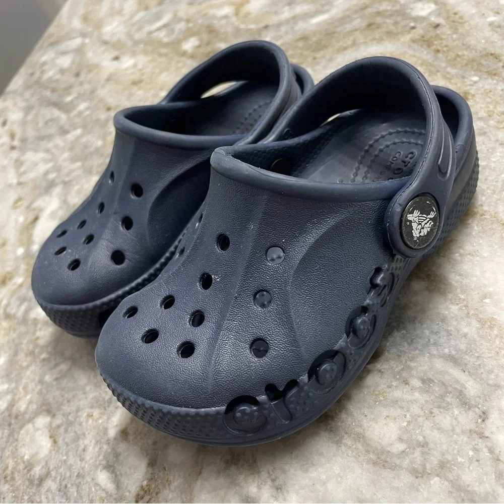 Crocs Baya Comfort Clogs Slip On Sandals Shoes Navy Blue Toddlers C7